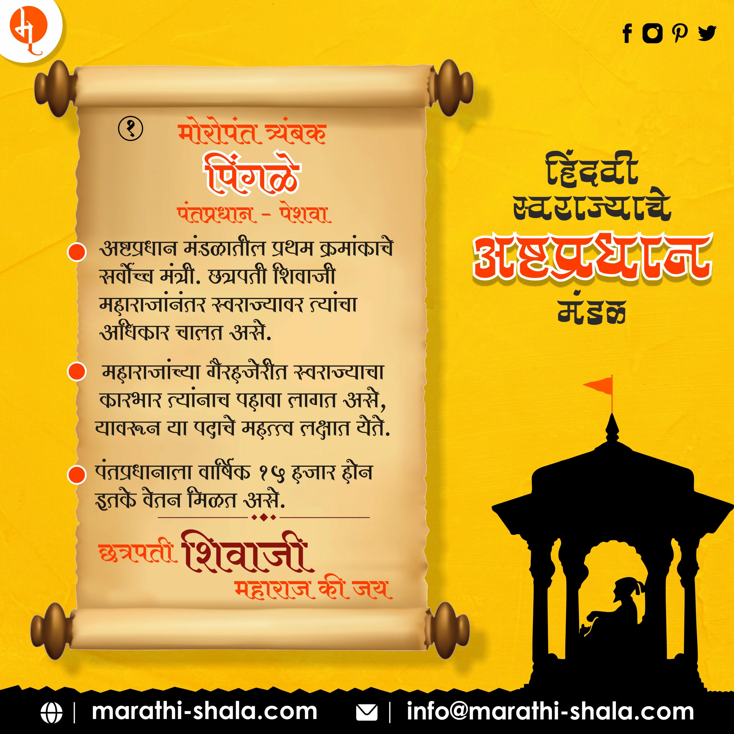 Shivaji Maharaj Ashtapradhan Mandal | शिवाजी महाराजांचे अष्टप्रधानमंडळ