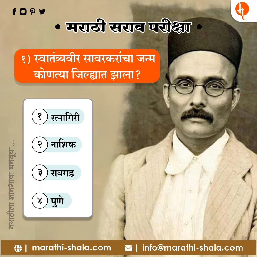 Swatantryaveer Savarkar | स्वातंत्र्यवीर सावरकर प्रश्नमंजुषा