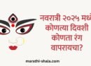 Navratri 2025 colours in Marathi