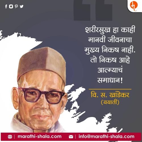वि स खांडेकर यांचे विचार